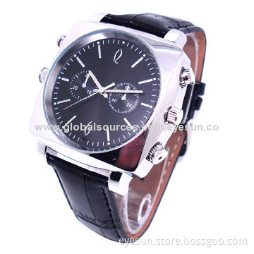 Hidden Wristwatch Camera with 5V DC Voltage, H.264/1,280 x 720 Cam Pixels, 30fps, Mini USB
